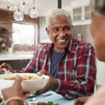 Picture of family enjoying dinner.